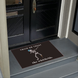 Trick or Treat Halloween Dabbing Pirate Custom Doormat