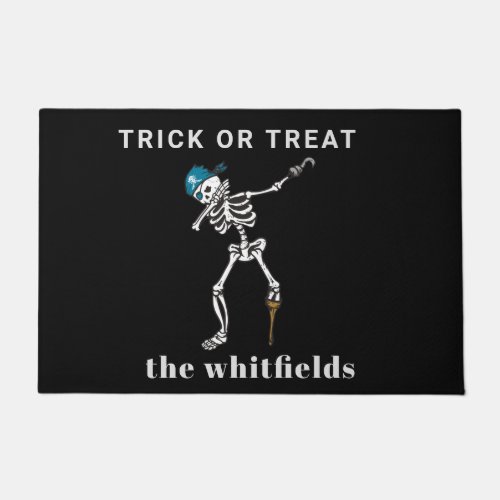 Trick or Treat Halloween Dabbing Pirate Custom Doormat