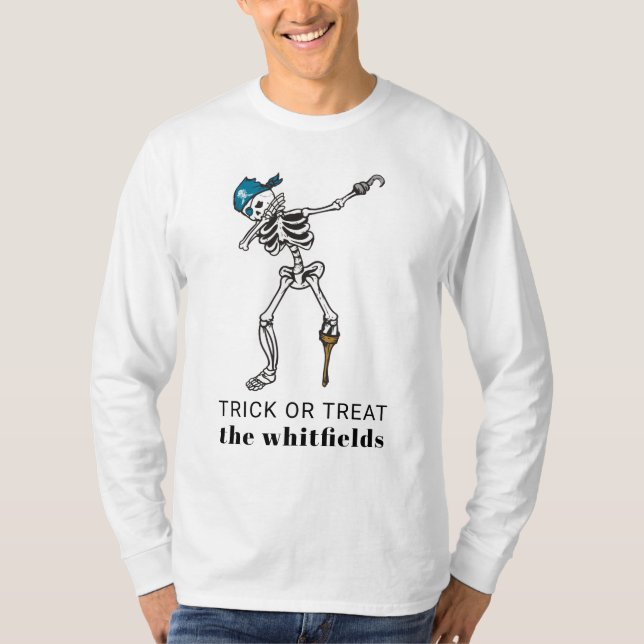 Trick or Treat Halloween Dabbing Pirate Custom T-Shirt (Front)