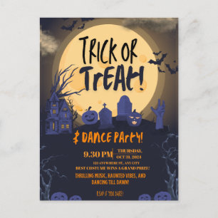 Trick or Treat Halloween Dance Party Invitation🎃 Holiday Postcard