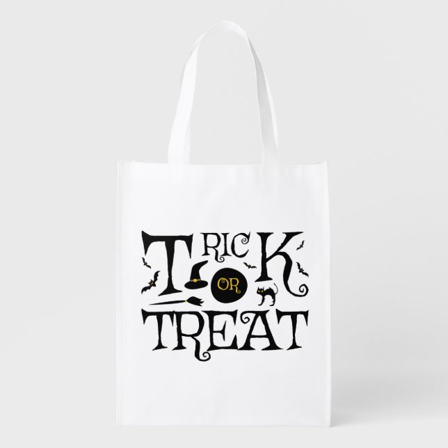 Trick or treat Halloween design Grocery Bag (Front)