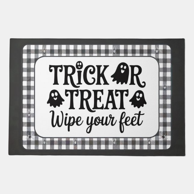 Trick or Treat Halloween Doormat - Wipe Your Feet  (Front)