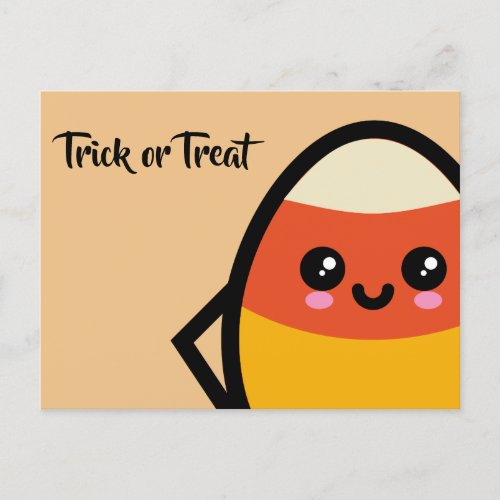 Trick or Treat _ Halloween _ Egg Candy Corn Invitation Postcard