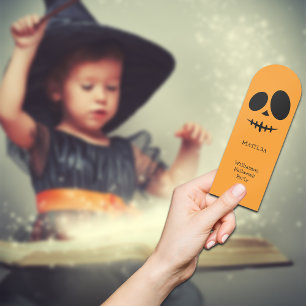 Trick or Treat Halloween Face Personalize Name Bookmarks