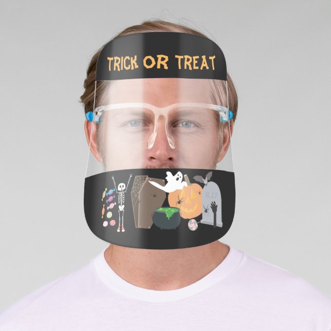 Trick or Treat Halloween Face Shield (Insitu)