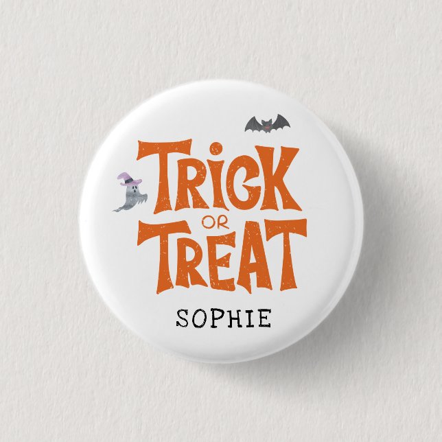 Trick or Treat Halloween Family Matching Costume Button (Front)