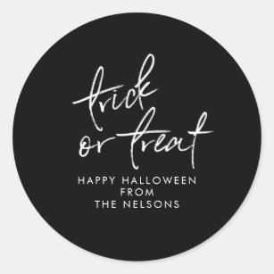 Trick or Treat Halloween Favor Treat Bag Sticker