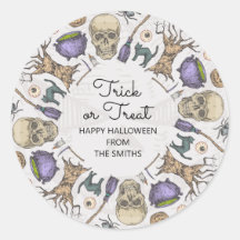 Trick or Treat Halloween Favor Treat Bag Sticker