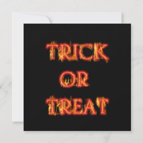 Trick or Treat Halloween Fire Party Invitation