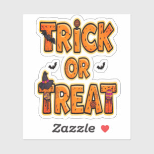 Trick or Treat Halloween Fun Spooky Design Sticker