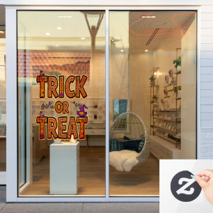 Trick or Treat Halloween Fun Spooky Design Window Cling