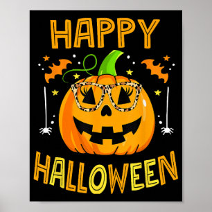 Trick Or Treat Halloween Funny Pumpkin Happy Hallo Poster