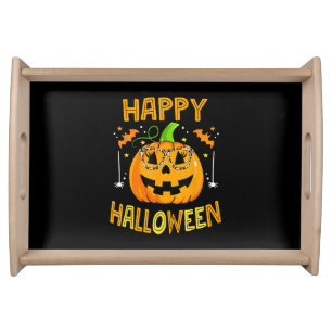 Trick Or Treat Halloween Funny Pumpkin Happy Hallo Serving Tray