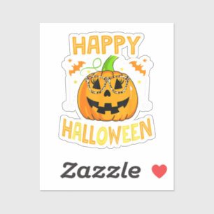 Trick Or Treat Halloween Funny Pumpkin Happy Hallo Sticker