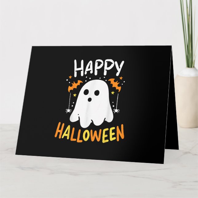 Trick Or Treat Halloween Ghost Card (Front)