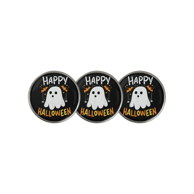 Trick Or Treat Halloween Ghost Golf Ball Marker (3 Up)