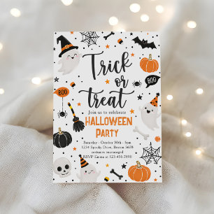 Trick Or Treat Halloween Ghost Invitation
