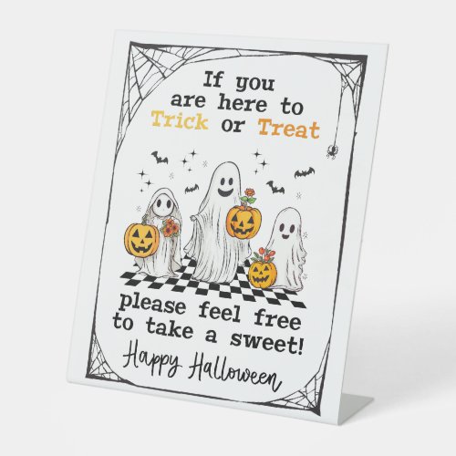 Trick or Treat Halloween ghosts porch candy sign