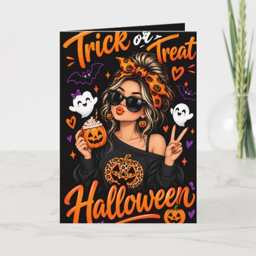 Trick or Treat Halloween Girl – Cute Spooky Hallow Card