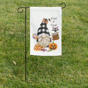 Trick or Treat Halloween Gnome Garden Flag