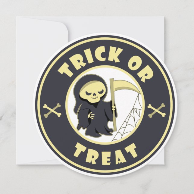 Trick or treat Halloween grim reaper character (Front)