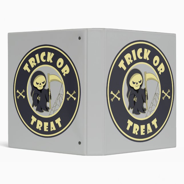 Trick or treat Halloween grim reaper character 3 Ring Binder (Background)