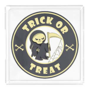 Trick or treat Halloween grim reaper character Acrylic Tray
