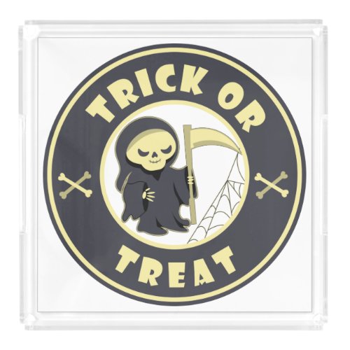 Trick or treat Halloween grim reaper character Acrylic Tray