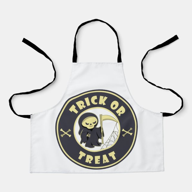 Trick or treat Halloween grim reaper character Apron (Front)