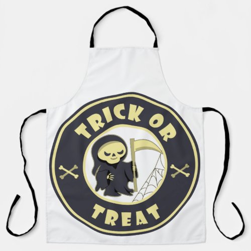 Trick or treat Halloween grim reaper character Apron