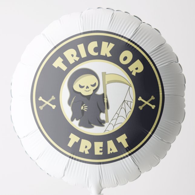 Trick or treat Halloween grim reaper character Balloon (Front)