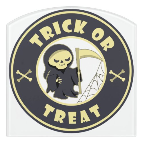 Trick or treat Halloween grim reaper character Door Sign