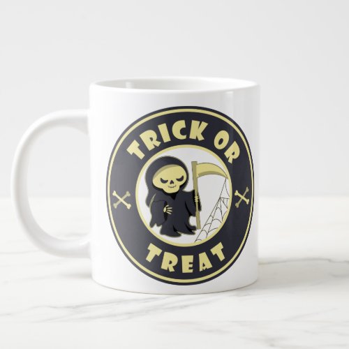 Trick or treat Halloween grim reaper character Giant Coffee Mug