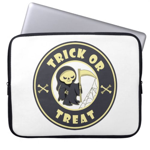 Trick or treat Halloween grim reaper character Laptop Sleeve