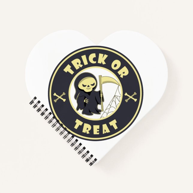 Trick or treat Halloween grim reaper character Notebook (Front)