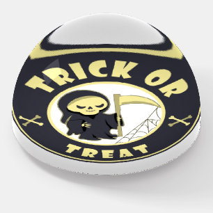 Trick or treat Halloween grim reaper character Paperweight