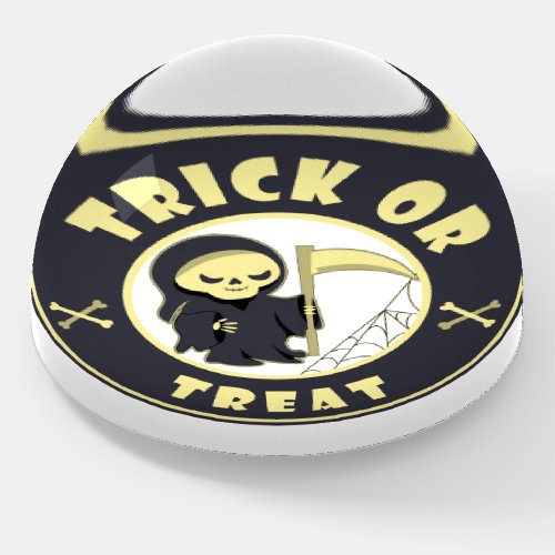 Trick or treat Halloween grim reaper character Paperweight