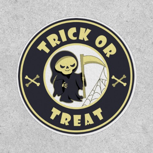 Trick or treat Halloween grim reaper character Patch