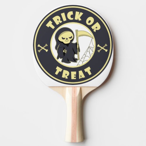 Trick or treat Halloween grim reaper character Ping Pong Paddle