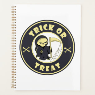 Trick or treat Halloween grim reaper character Planner