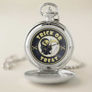 Trick or treat Halloween grim reaper character Pocket Watch
