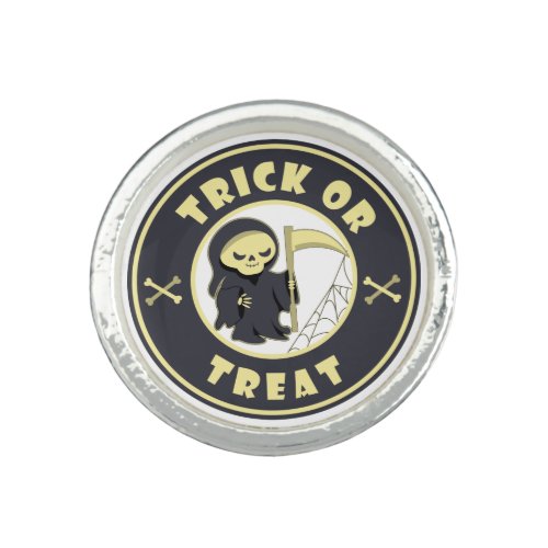 Trick or treat Halloween grim reaper character Ring