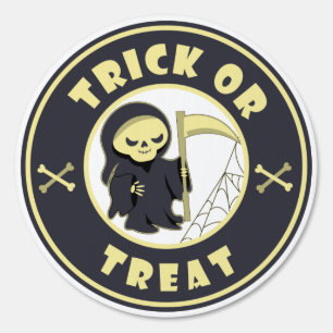 Trick or treat Halloween grim reaper character Sign
