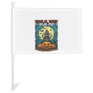 Trick Or Treat Halloween Haunted House Pumpkins Mo Car Flag