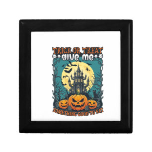 Trick Or Treat Halloween Haunted House Pumpkins Mo Gift Box