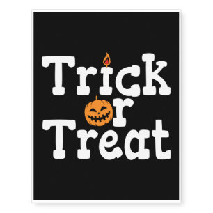 Trick or Treat Halloween Holiday Spooky Season Temporary Tattoos