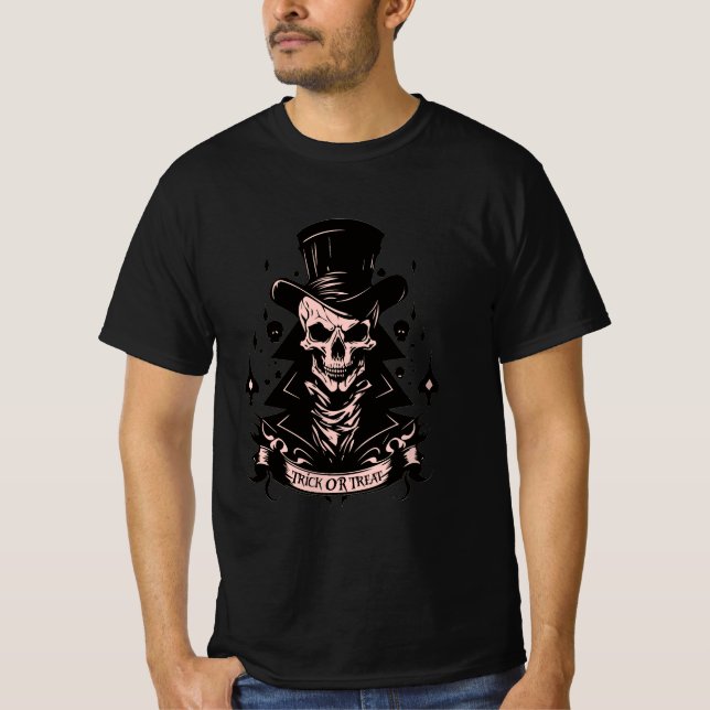 trick or treat | Halloween | horror | skull T-Shirt (Front)