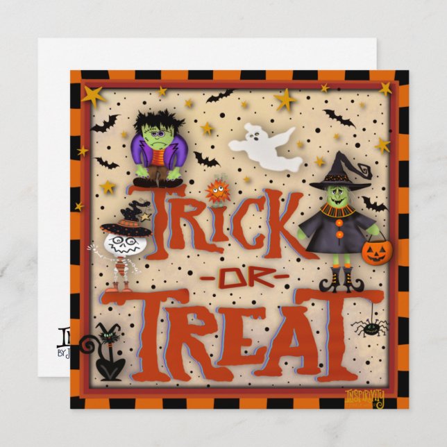 Trick or Treat Halloween Inspirivity Holiday Card (Front/Back)
