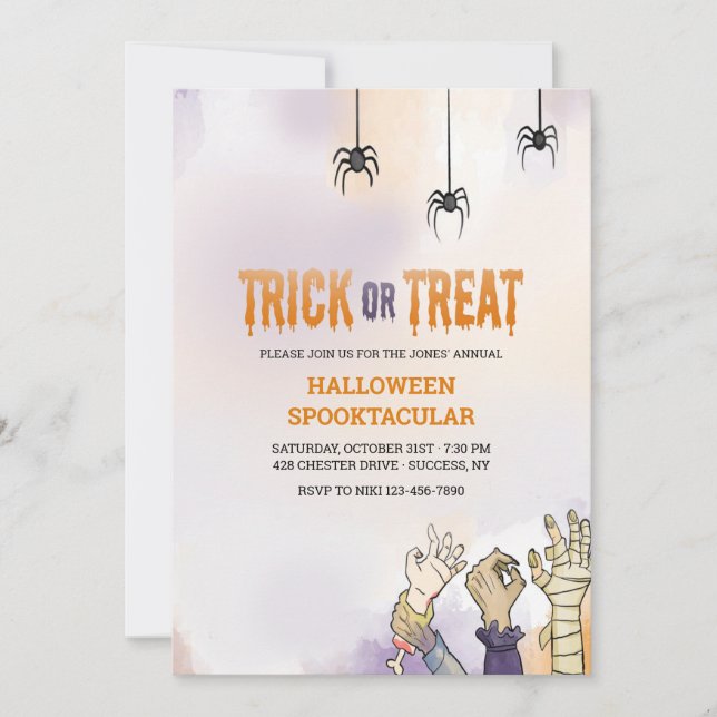 Trick or Treat Halloween Invitation (Front)