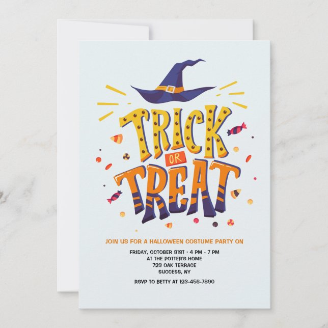 Trick or Treat Halloween Invitation (Front)